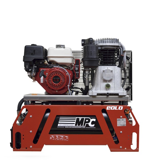 Bensindriven kompressor 13hk 1250l/min 14bar 50l/tank