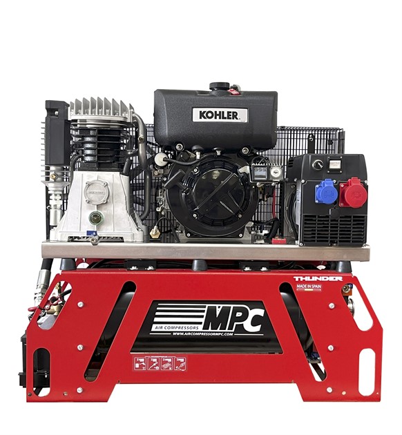 Dieseldriven kompressor & elverk 11hk 900l/min 13bar 50l/tank