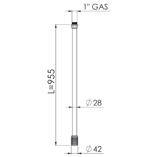 Sugrör 955mm, 1130mm ink pumpdel