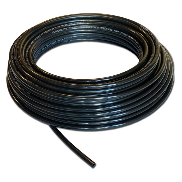 Polyuretanslang PU, 6/4 Svart 25m i kartong