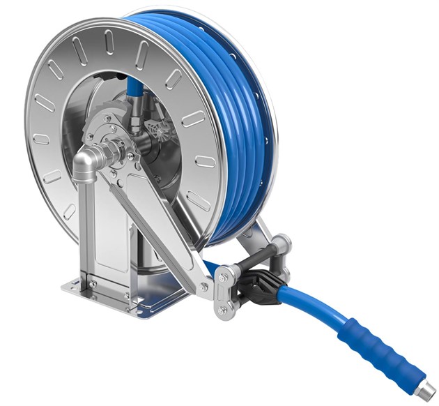 Slangupprullare hetvatten rostfri 400bar 10mm 20m