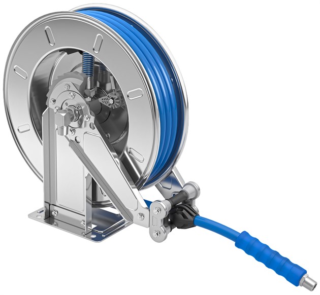 Slangupprullare hetvatten rostfri 400bar 10mm 15m